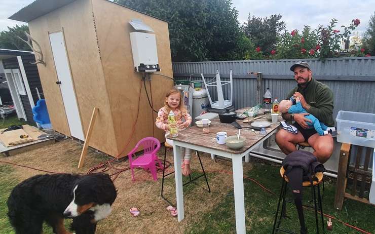 Dylan Cossey put his Block skills to good use building his resort-like home at 29 Warwick Crescent, in Napier's Taradale. Photo / Supplied