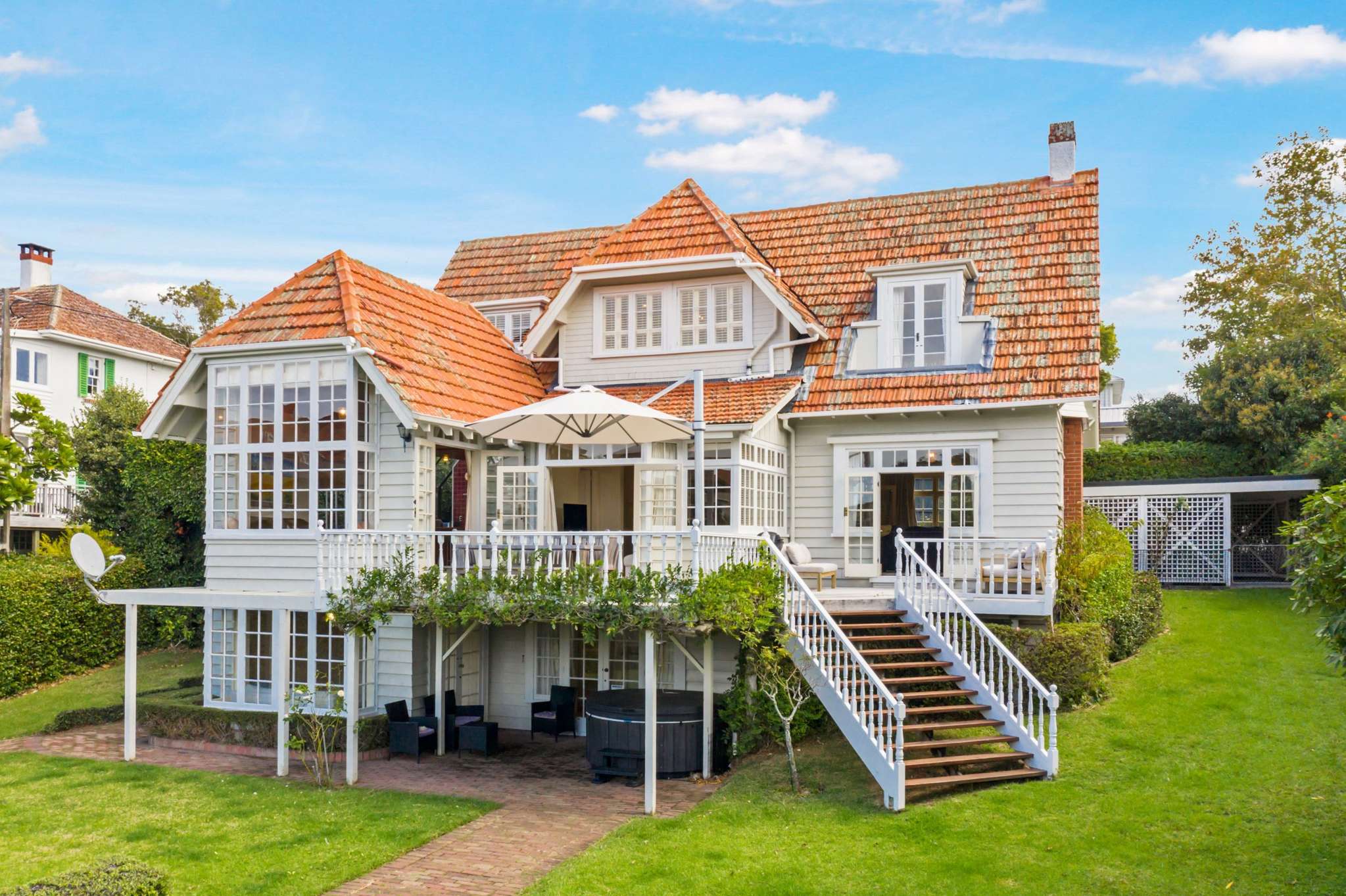 Remuera property has space for a pool beside the large house and tennis court