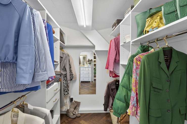 Designer Julia Ford in her purpose-built wardrobe.
