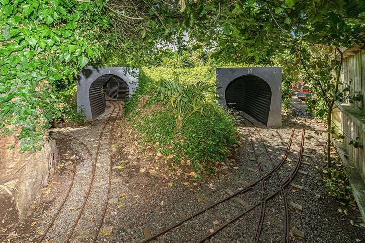 133 Cornfoot Street, Castlecliff, Whanganui, comes with a 370m railway track and miniature train. Photo / Supplied