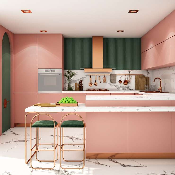 coloured kitchen