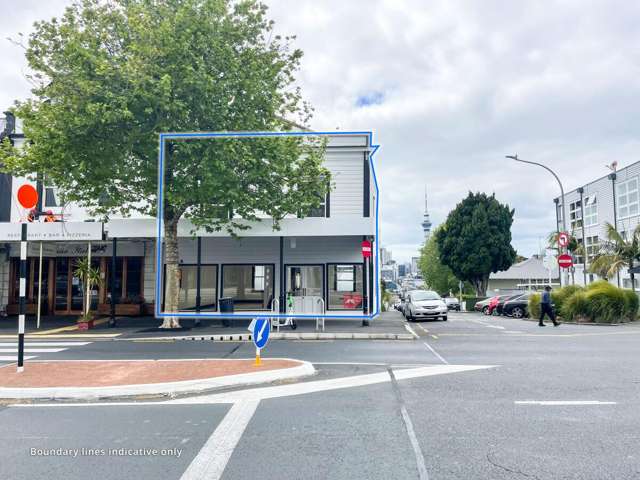 Highly visible corner site retail space on Ponsonby Road