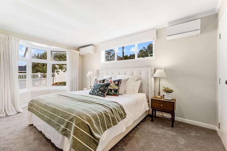 Art and Matilda Green's villa on Lilburn Street, in Warkworth, was first on the block at Bayleys' auction. Photo / Supplied