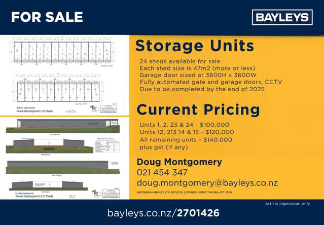 Secure, Purpose Built Storage Units from $100,000