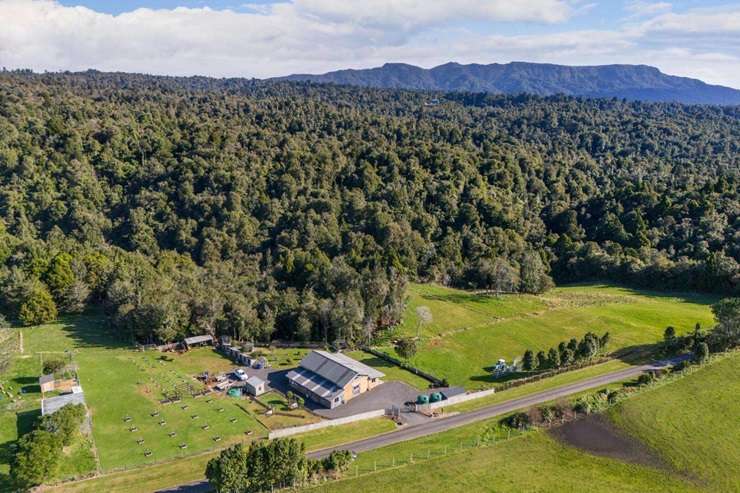 The barn-like three-bedroom home for sale 994 Work Road, Katikati, Western Bay Of Plenty. Photo / Supplied