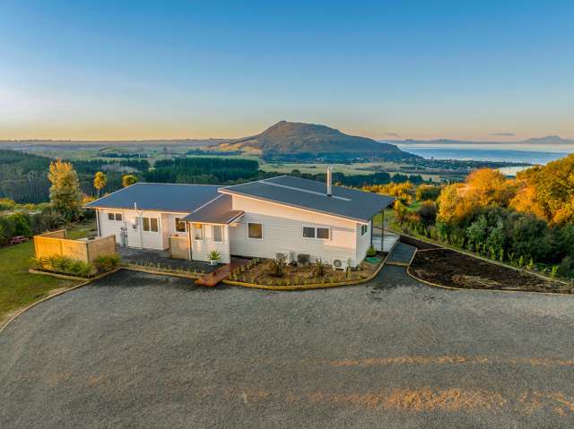 Panoramic lake and rural views