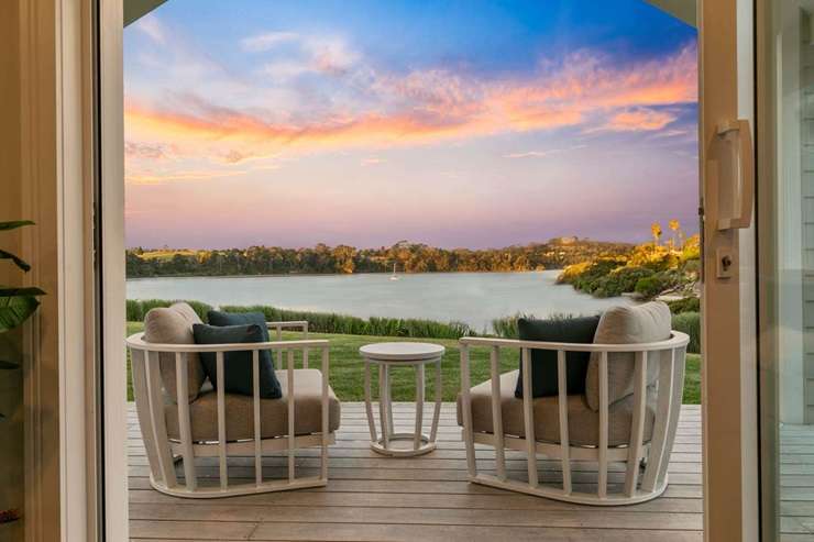 The luxury home at 15 Totara Road sits on 1.11ha of waterfront land in Auckland's Whenuapai. Photo / Supplied