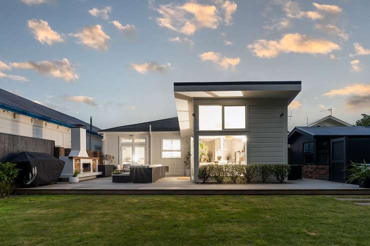 The double bay villa at 10 Hay Street, in Oriental Bay, Wellington, had a modern extension to increase its floorplan to 462sqm. Photo / Supplied