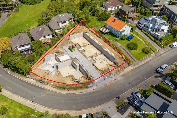 The listing photo for 72 Rukutai Street, in Orakei, Auckland, shows construction work had started on the development. Photo / Supplied