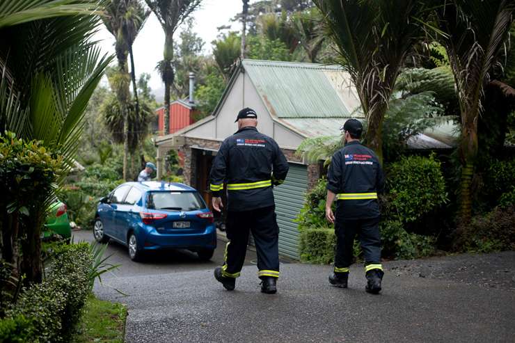 Slips at St Marys Bay, one of Auckland's wealthiest suburbs, threaten properties. Photo / Bernard Orsman