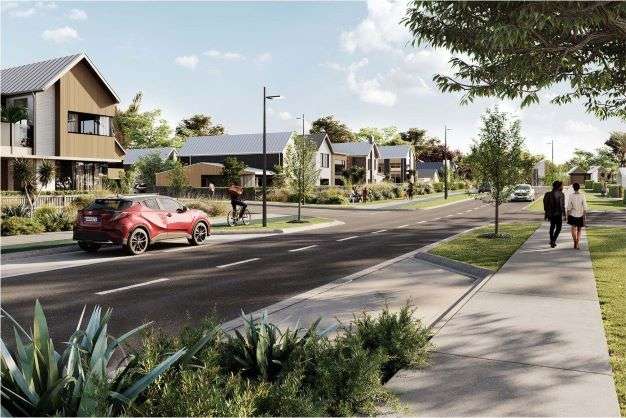 Artist's impression of Warkworth Ridge streetscape in Rodney