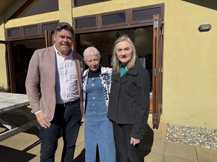 Jayne Kiely, centre, with Chilean Kiwi Valentina, left, and Pritha have a budget of $700k. Photo / Supplied