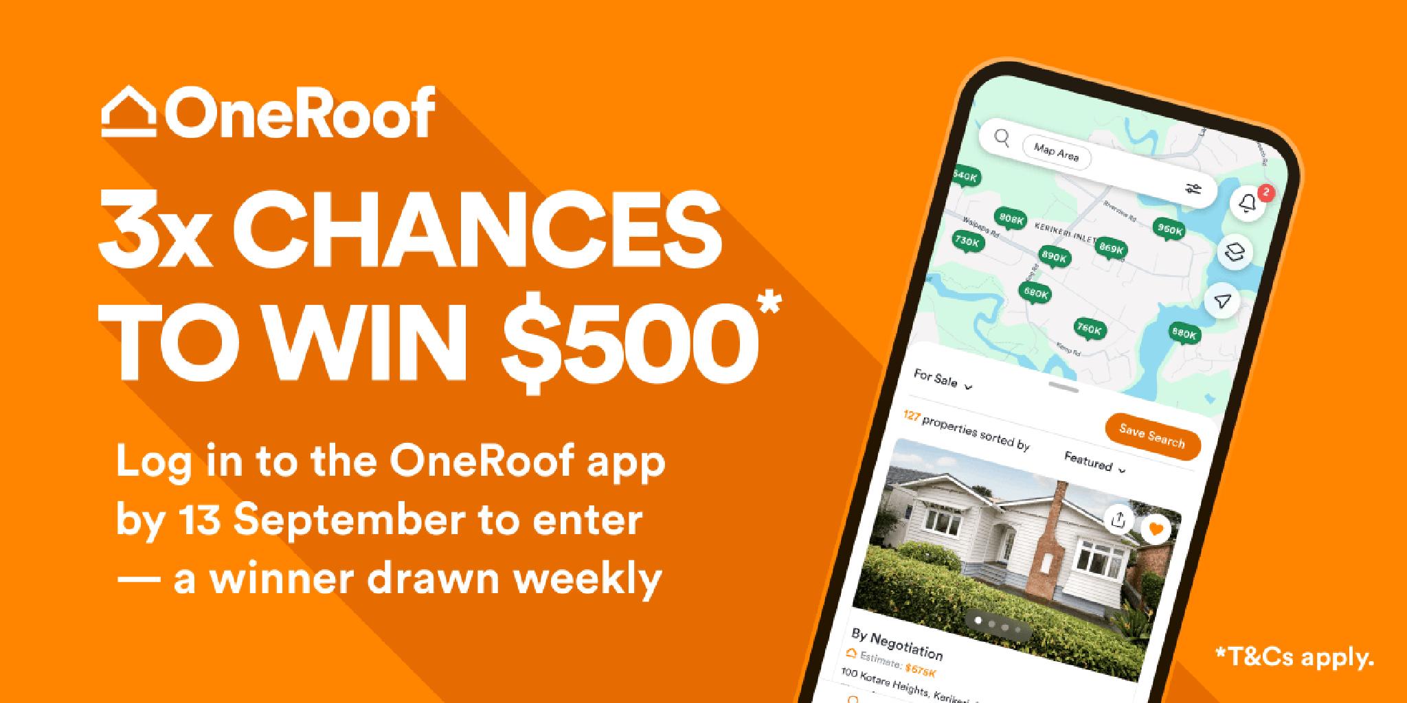 3x Chances to Win $500