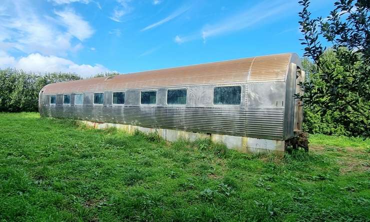 Harcourts listing agent Shelley Landon-Lane inside the Silver Star overnight train. Photo / Supplied