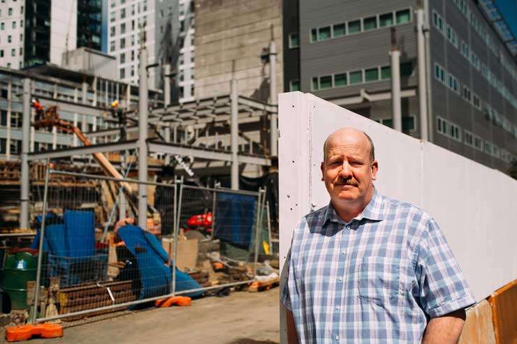 Builders on a construction site