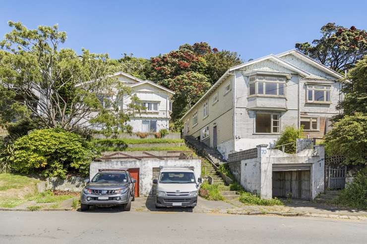 The three-bedroom, one-bathroom home on Frederick Street, in Avalon, is missing external and internal walls. Photo / Supplied