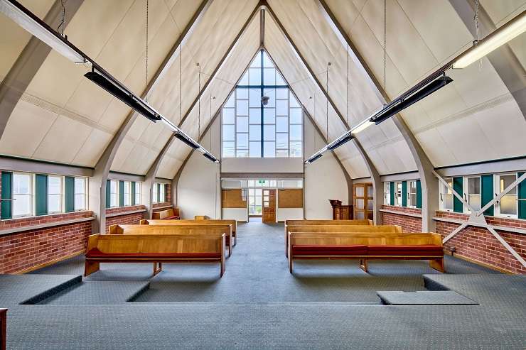 The former Wadestown Presbyterian Church is for sale and is inviting buyer enquiry over <img.599m. Photo / Supplied