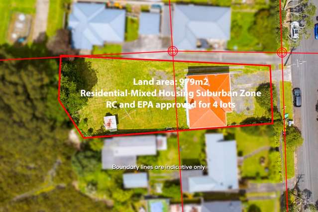 RC & EPA  4 Lots Approved  979m² (more or less)