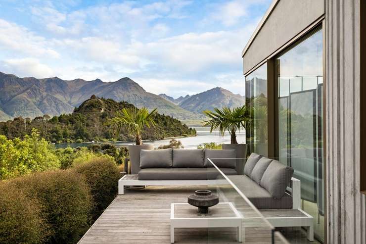 The five-bedroom designer home for sale at 4 Fishermans Lane, in Mount Creighton, Queenstown. Photo / Supplied