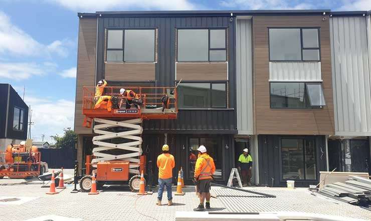 Builders on a construction site