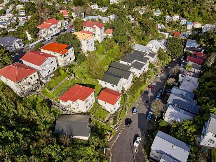 Victoria University is selling off 10 houses on Adams Terrace, in the Wellington suburb of Kelburn. Photo / Supplied