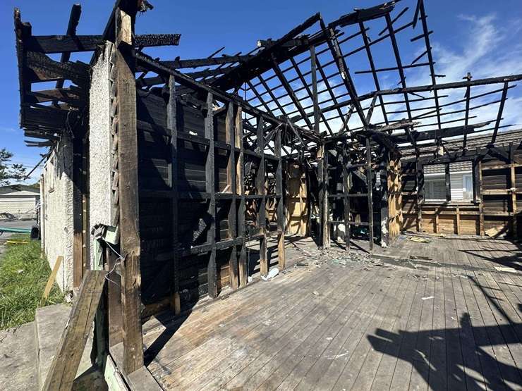 Three people turned up to bid on the property at 104 Estuary Road, in the Christchurch suburb of South New Brighton. The property was destroyed by fire last year. Photo / Supplied