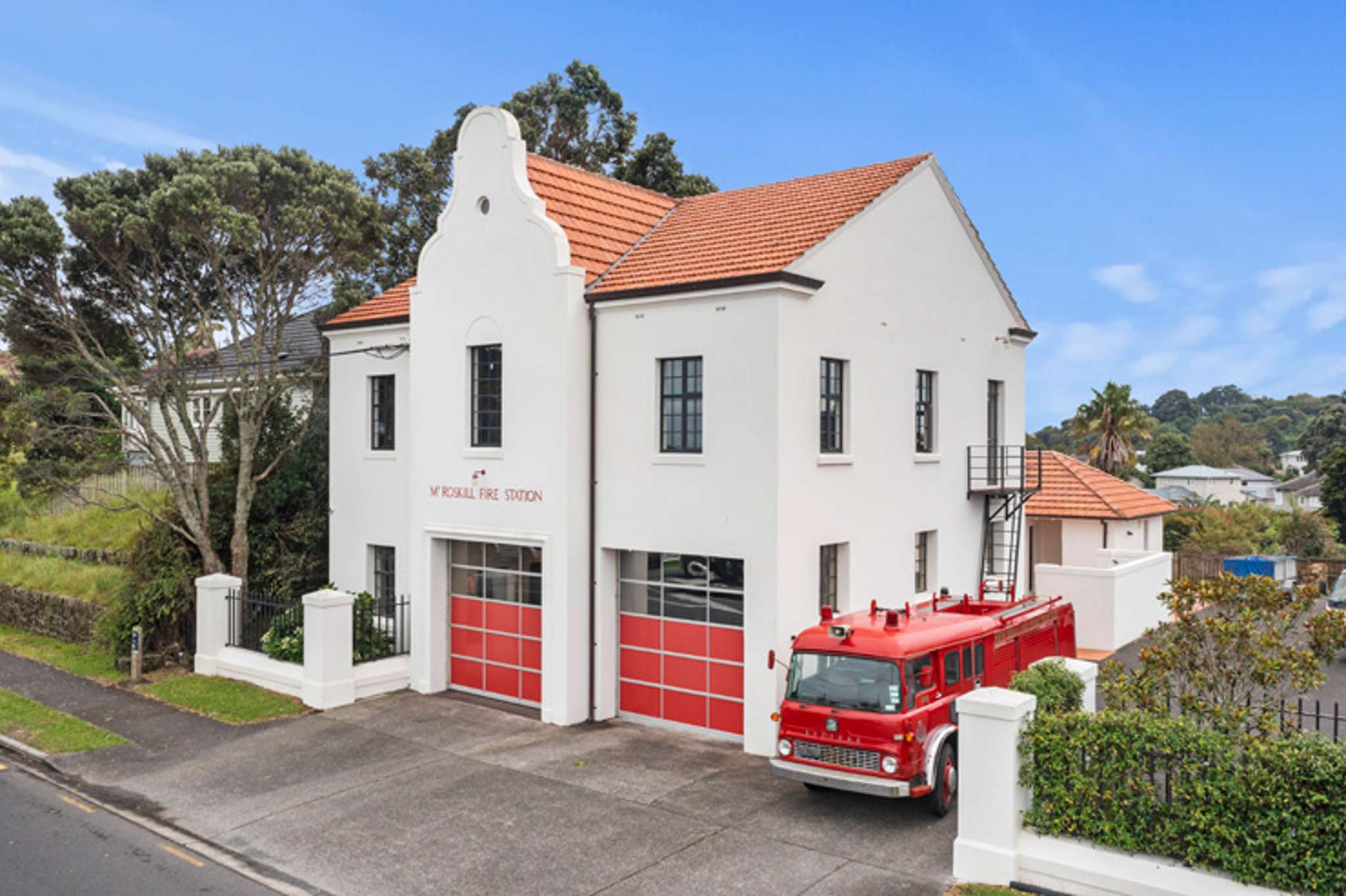 Multi-million-dollar fire station home comes with its own vintage truck