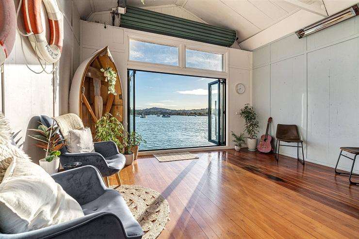 boatsheds on water with trees behind  Boatshed 20 1 Ngapipi Road, Orakei, Auckland on Hobson Bay