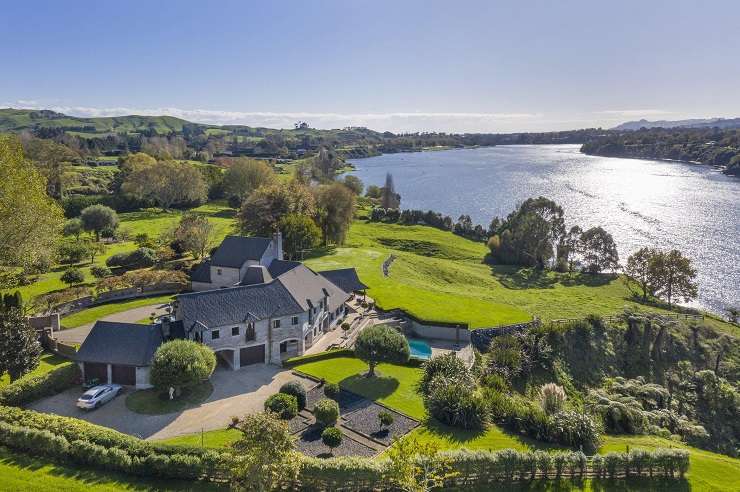 The chateau, was built in 1998 and overlooks Lake Karapiro, last sold on a larger chunk of land for $5.4m in 2021. Photo / Supplied