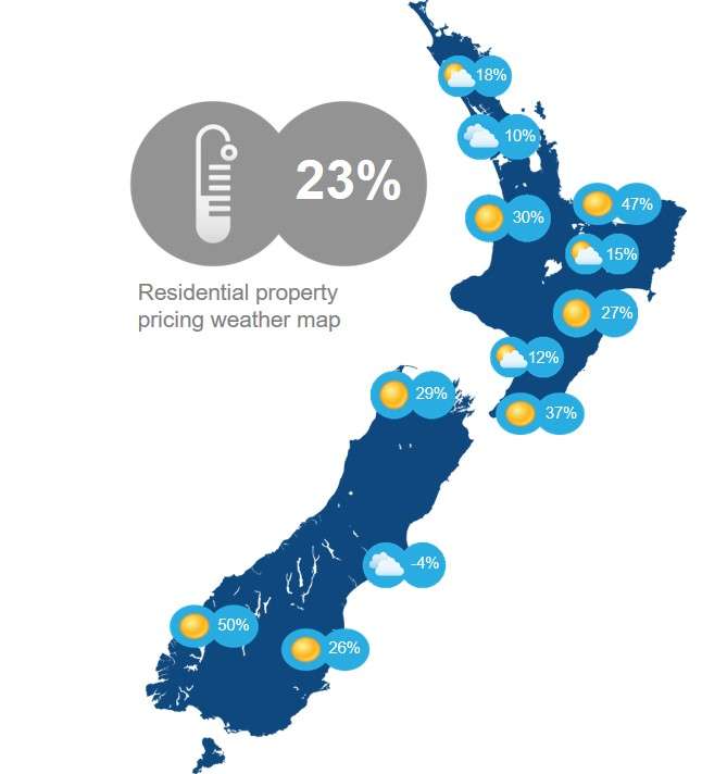 Residential Property Pricing Weather Map (Q1 2018)