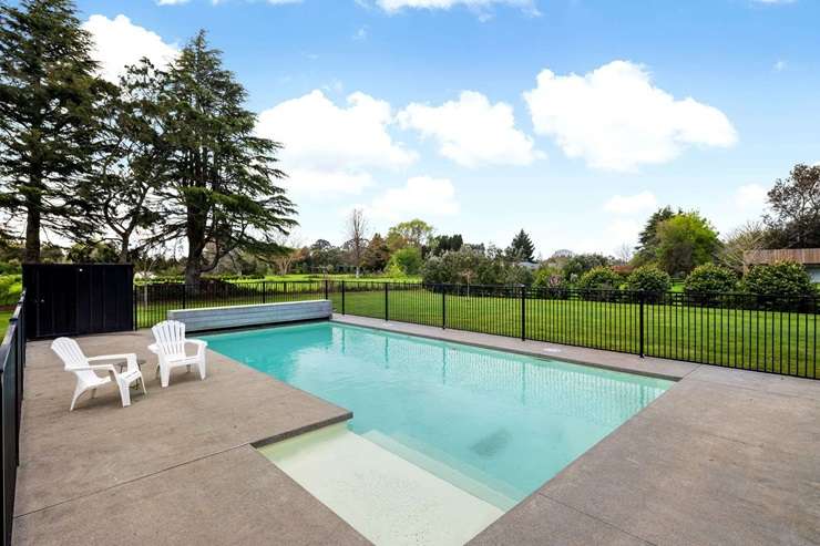 The five-bedroom, three-bathroom home on a 50000sqm lifestyle block in Tamahere was built in 2018. Photo / Supplied