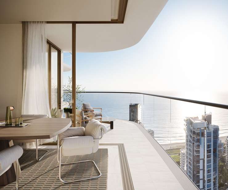 Kiwi developer Danny Andrews with his daughter and his firm's general manager, Sarah Daniels. They have just launched their A$900 million South Beach apartment project on Queensland’s Gold Coast. Photo / Supplied