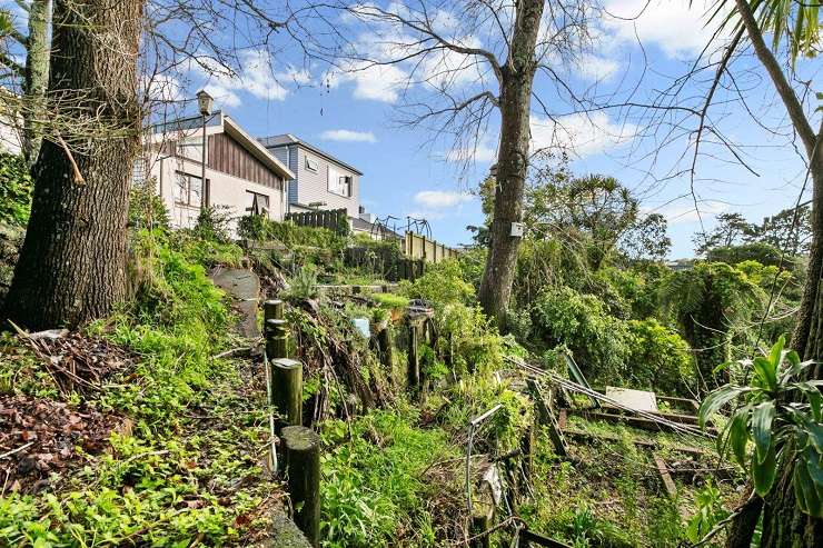 dilapidated white house with mossy driveway  57 Meadowbank Road, Meadowbank, Auckland