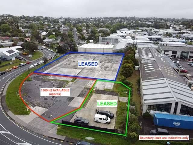 1,300m2 Hillside Road Yard