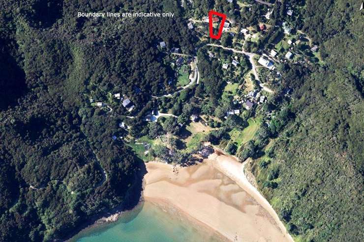 The run-down cottage on Blind Bay Road, on Great Barrier Island, was sold “as is, where is”. Photo / Supplied