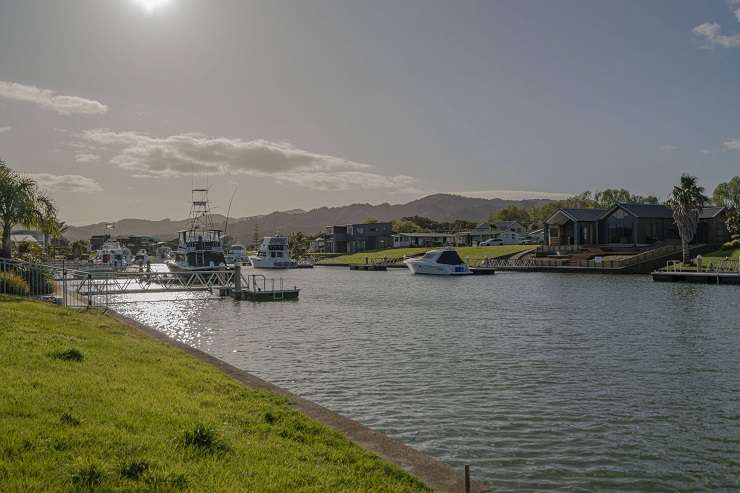 Canal front properties in Whitianga Waterways such as this new build on Awatea Drive fetch premium prices. Photo / Supplied