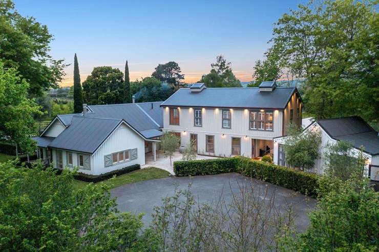 Interior designer Danielle Francis with her children at her country estate. Photo / Supplied