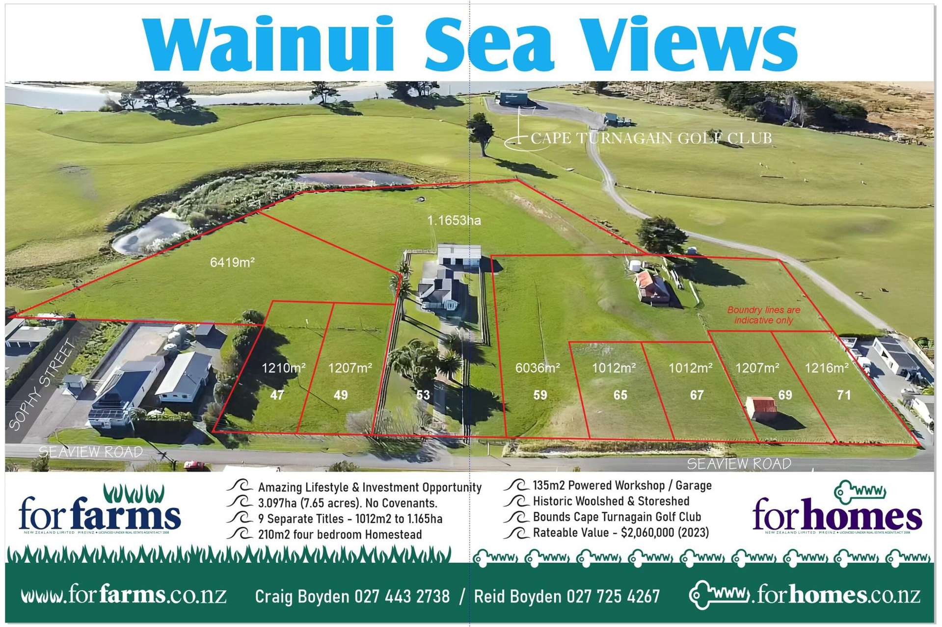 47 49, 53, 59, 65, 67, 69, 71 Seaview Road and Sophy Street Herbertville_0