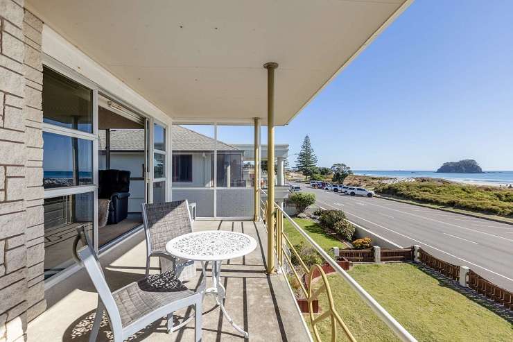 The large section and double frontage on sought-after Marine Parade, in Mount Maunganui, struck a chord with buyers. Photo / Supplied