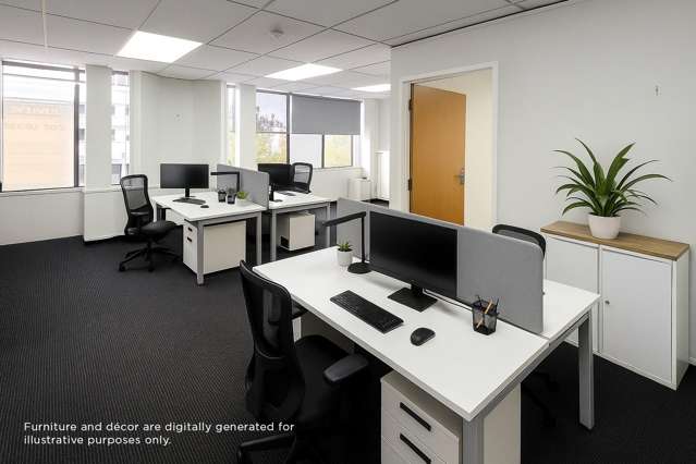 Offices with lake & mountain view