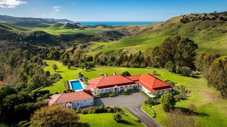 The 10-bedroom retreat at 55 Waipuka Road, in Waimarama, Hawke's Bay, is up for grabs. Photo / Supplied