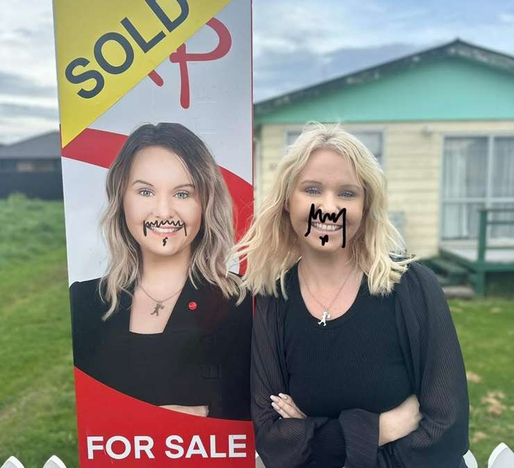Sheree Williams has launched SW Real Estate. Here she is with her first sales success under her new real estate brand. Photo / Instagram