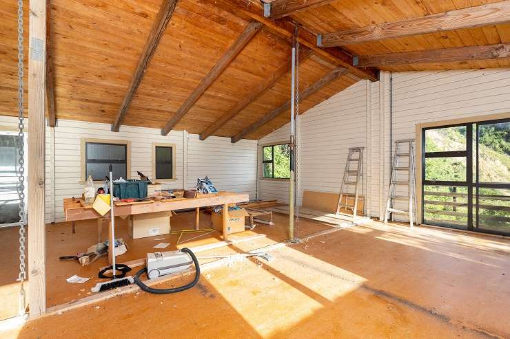 The unfinished home on Snake Point in Queen Charlotte Sound has a CV of <img40,000. Photo / Supplied