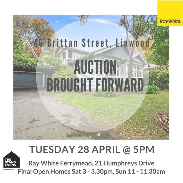 Auction Brought Forward!