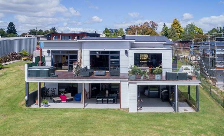 A near new large five-bedroom, two-bathroom property on the lake edge in Mangakino has a price indication of $2.4m. Photo / Supplied