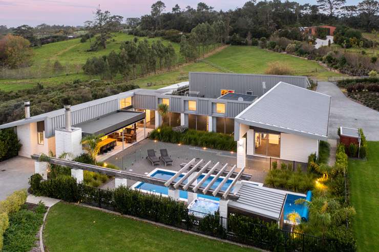 This stunning six-bedroom home in Coatesville, Auckland, sits on 3ha. Photo / Supplied