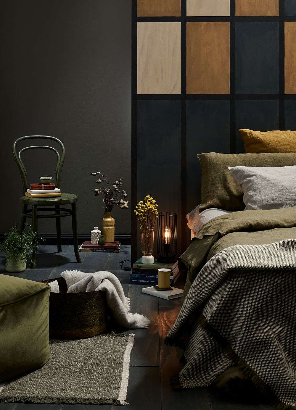 Rustic reds and charcoal floorboards bring earthy variety and texture to a nature-inspired dining room. Floor stain colour washed in Resene Colorwood Shade, walls painted in Resene Rivergum, with skirting in Resene Colorwood Charred Black. Project by Anni