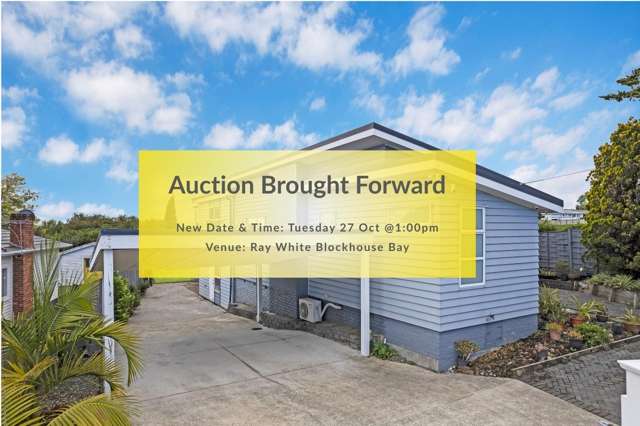 Auction Brought Forward @ 1:00pm, 27 October