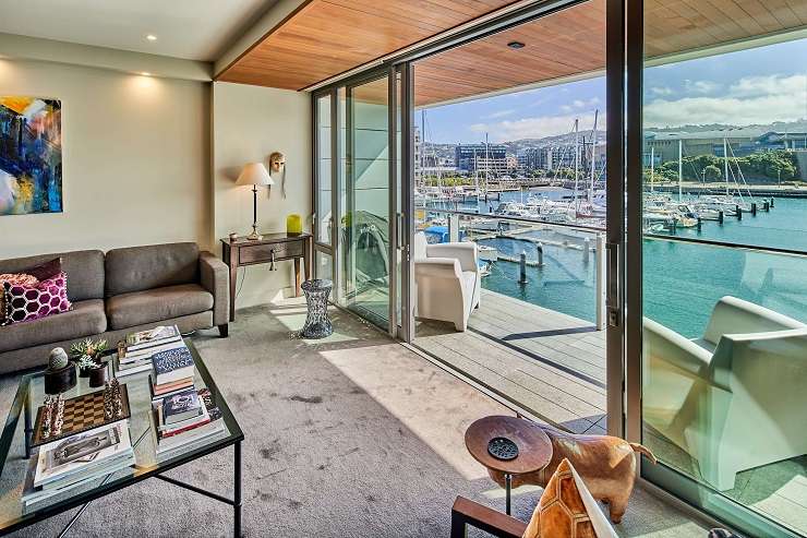 A second-floor apartment in Wellington's prestigious Clyde Quay, on the wharf, sold for $5m, the highest residential price this year. Photo / Supplied