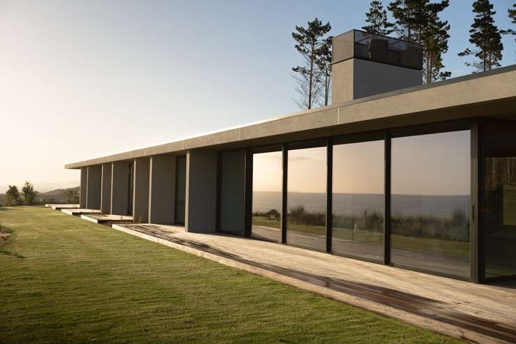 The five-bedroom architect-designed home, asking <img8 million, is the first property to be publicly marketed on the exclusive Te Arai Links or Tara Iti golf estates, north of Auckland. Photo / Supplied